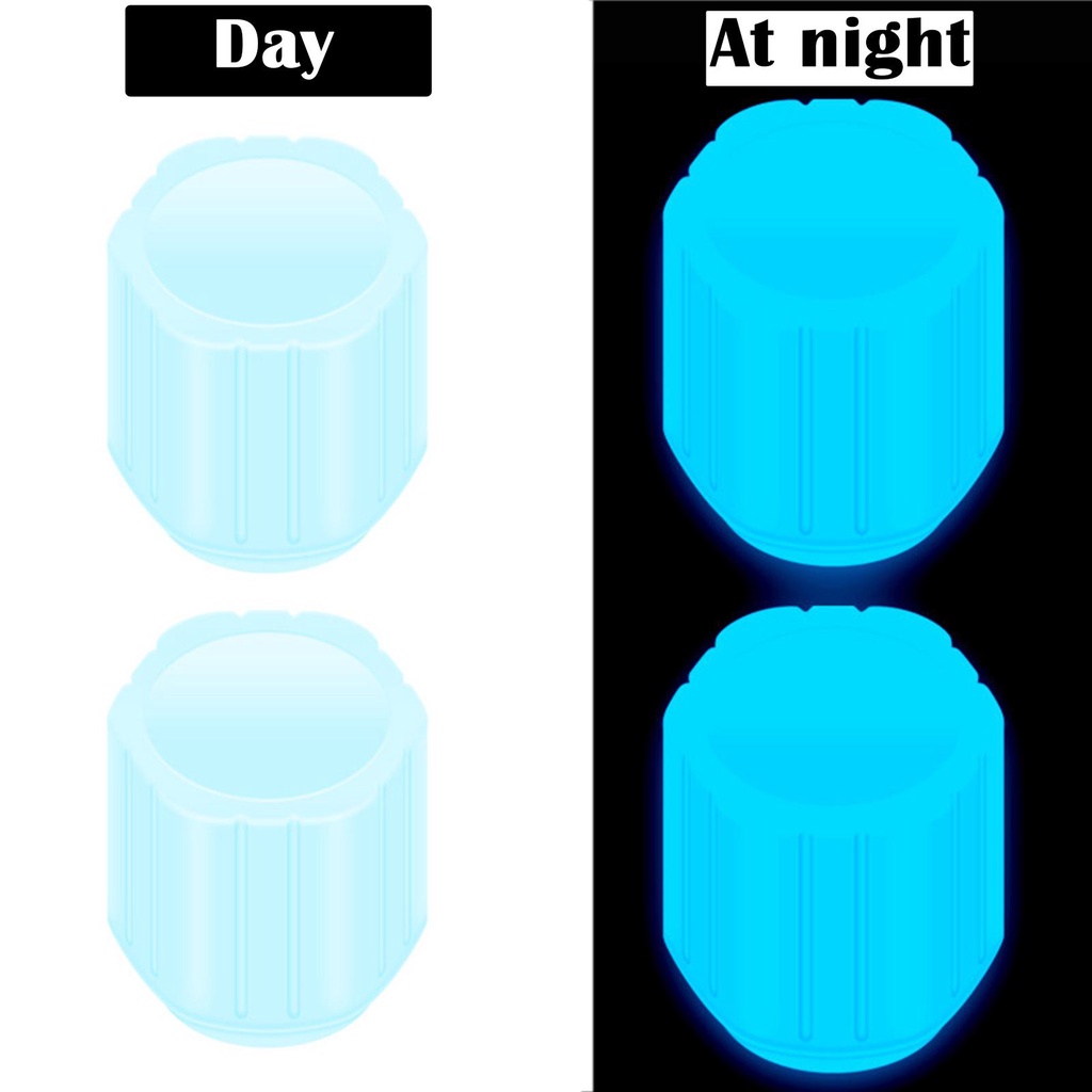 Bộ 4 Nắp Van Lốp Xe Hơi / Xe Máy Điện Màu Dạ Quang Thông Dụng