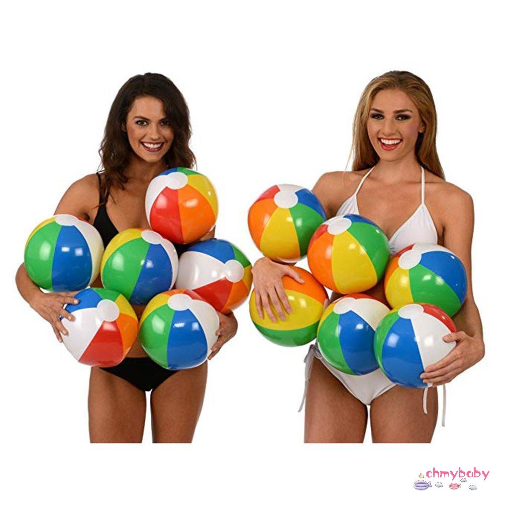 【OMB】 30Cm Color Inflatable Ball Children'S Play Water Ball 6 Color Beach Toy Ball