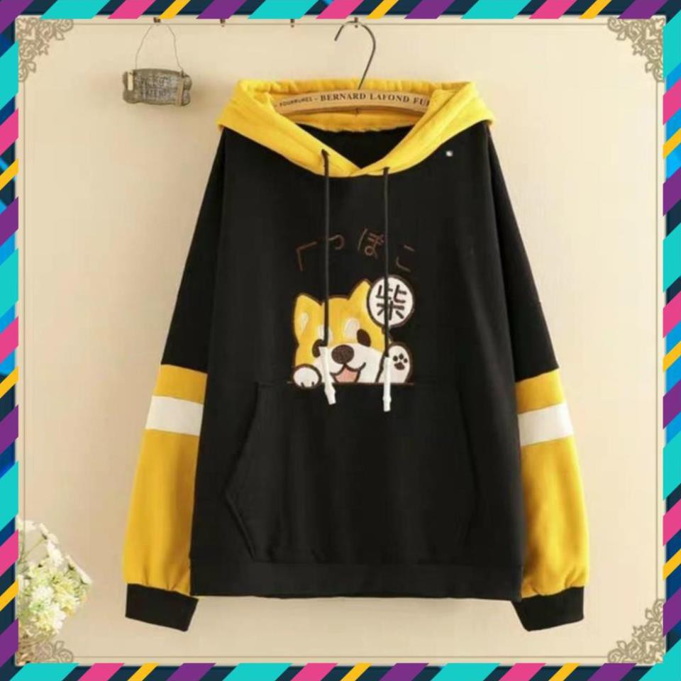 [TẶNG KÈM NÓN] - ❤️Áo khoác nỉ hoodie ❤️ Chó Shiba kute unisex cho nam và nữ, có nón, chất liệu nỉ trần bông dày | BigBuy360 - bigbuy360.vn