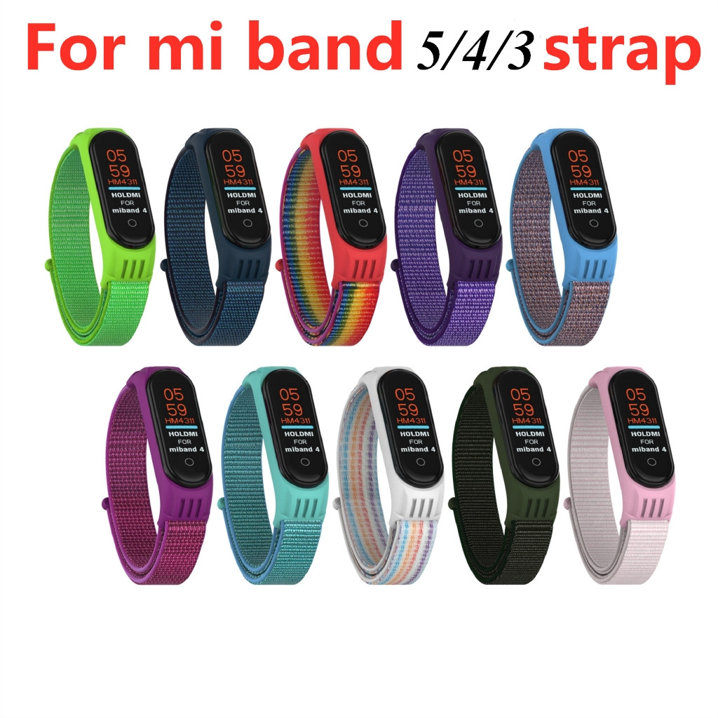 Dây Đeo Thay Thế Chất Liệu Nylon Thời Trang Cho Xiaomi Mi Band 5 3 4