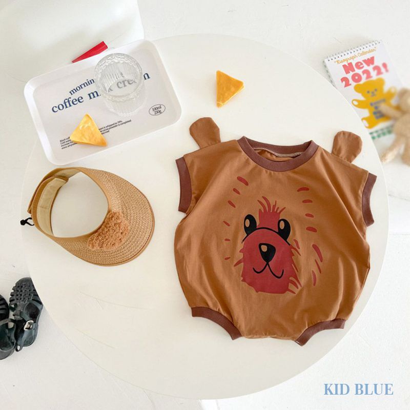 Bộ Áo Liền Quần Tam Giác Dáng Rộng Vải Cotton Thiết Kế Thoải Mái Phong Cách Hàn Quốc Cho Bé