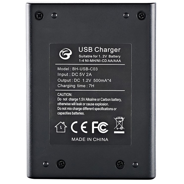 Sạc pin AA, AAA màn LCD, cổng USB, tự ngắt khi đầy bảo vệ pin sạc