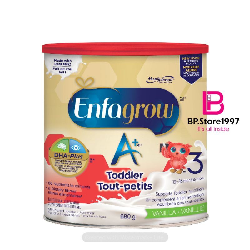 Sữa Enfagrow A+ Canada số 3, vị vani và milk, hộp 680 gram