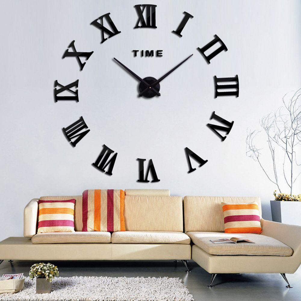 Đồng Hồ Treo Tường Mặt Gương Chữ Số La Mã DIY Trang Trí Nhà Cửa