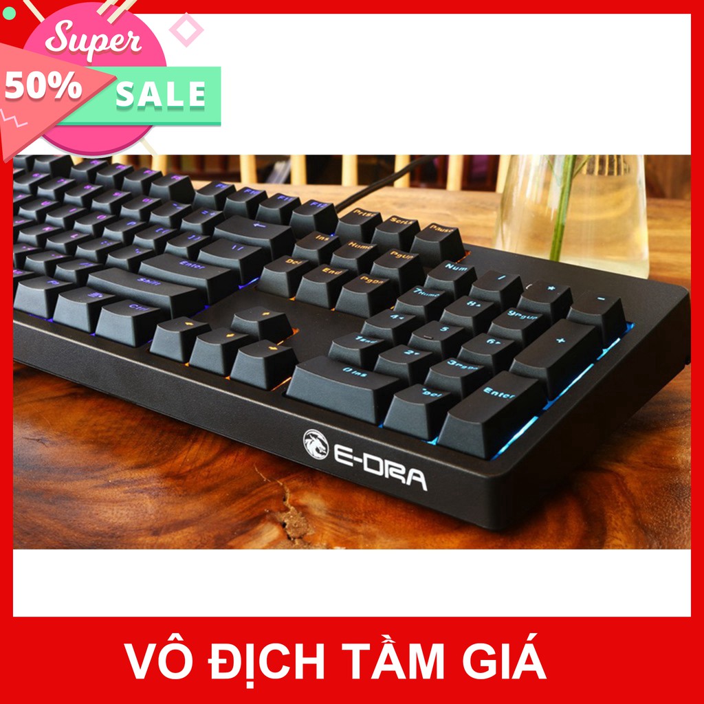 Bàn phím cơ EDRA EK3104 Led RGB - Màu đen - Blue/ Brown/ Red Switch - Cam kết chính hãng - Bảo hành 24 tháng