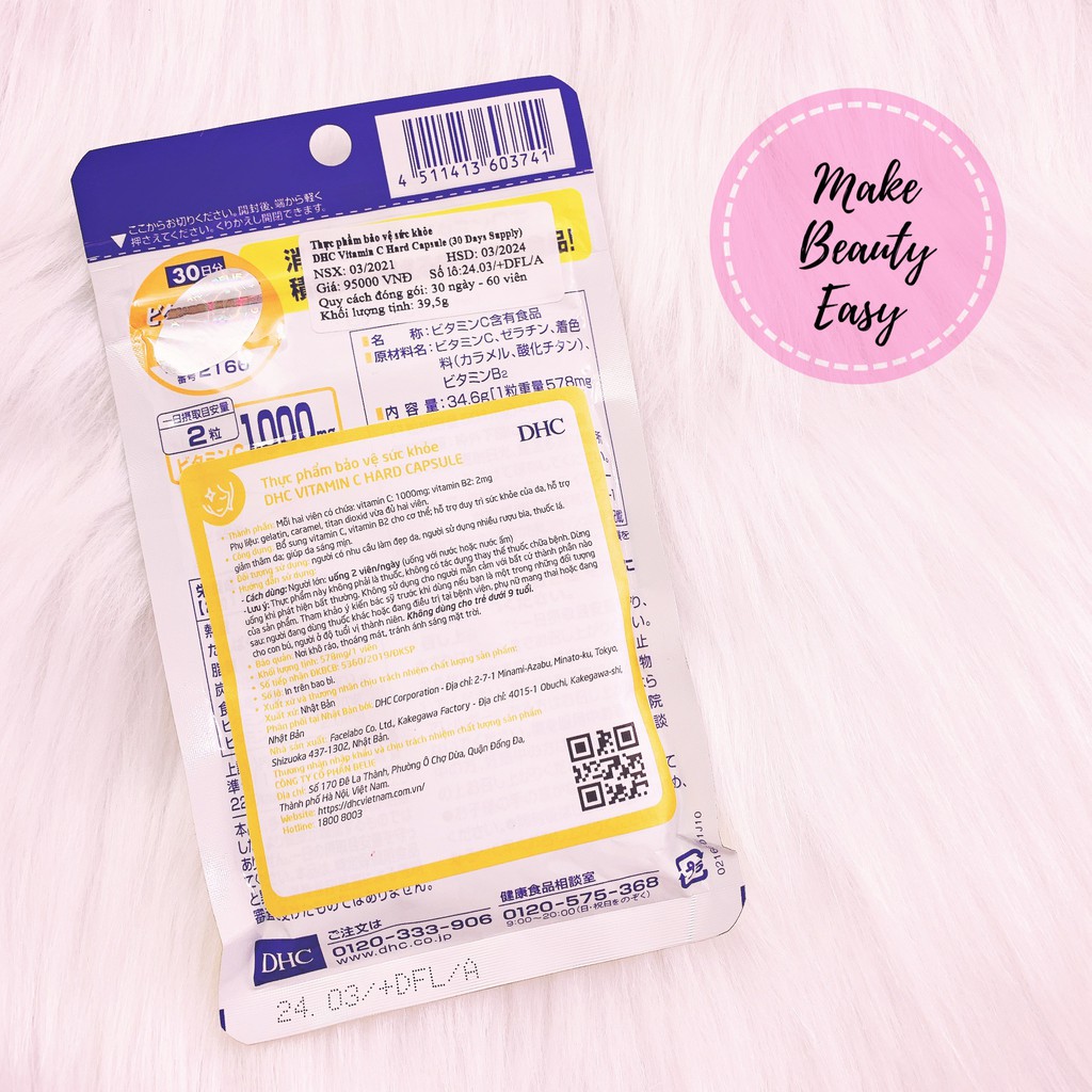 Viên Uống DHC Bổ Sung Vitamin C 20 Ngày 40 Viên Vitamin C Hard Capsules (90 Days Supply) | BigBuy360 - bigbuy360.vn
