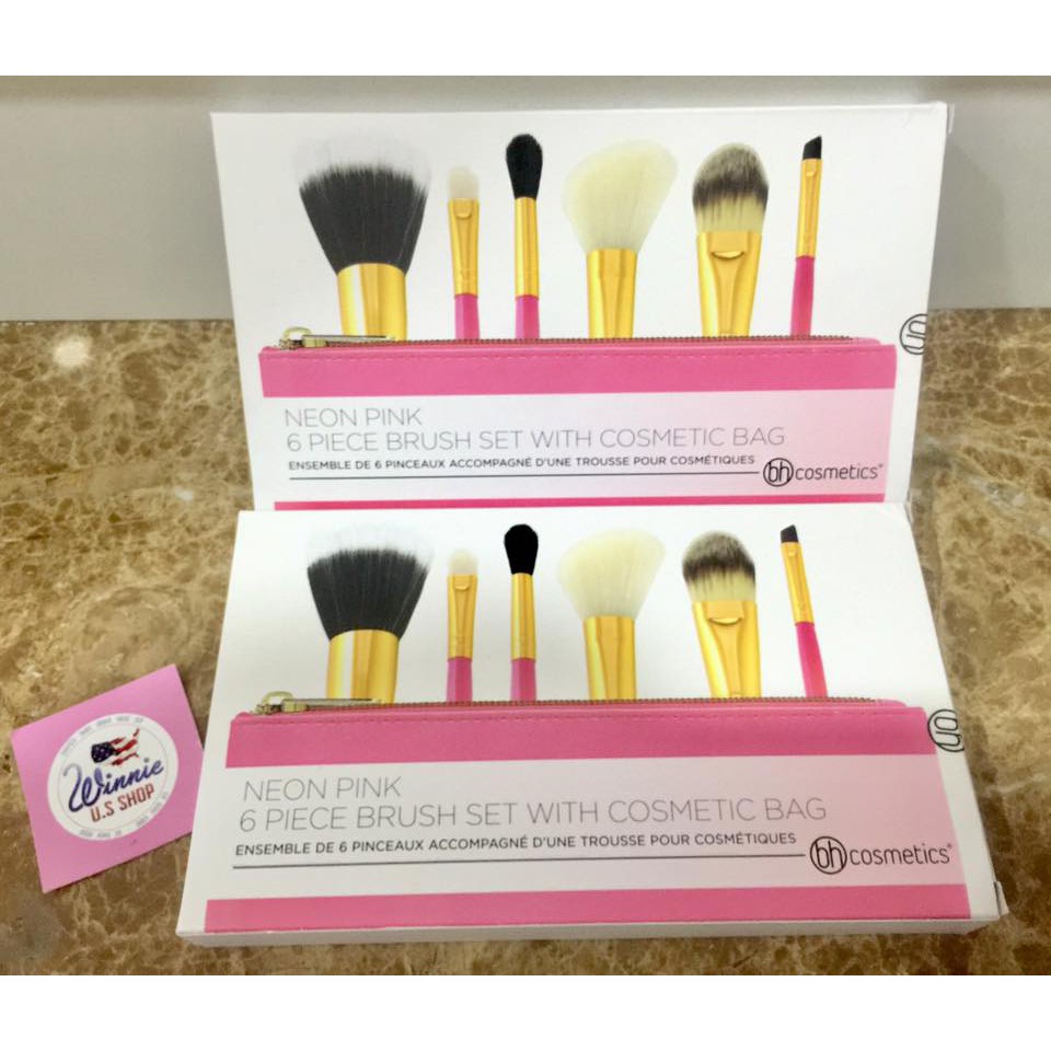 BỘ CỌ 6 CÂY BH COSMETIC NEON PINK BRUSH màu hồng