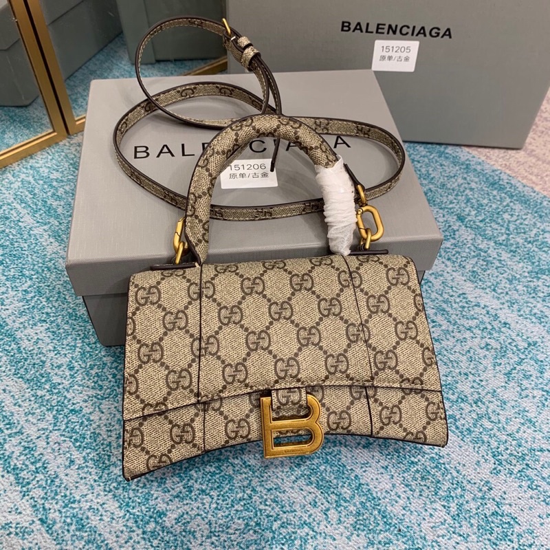 Túi xách/đeo chéo nữ cao cấp thương hiệu Balenciga x Gucci GC/GG có 2 size