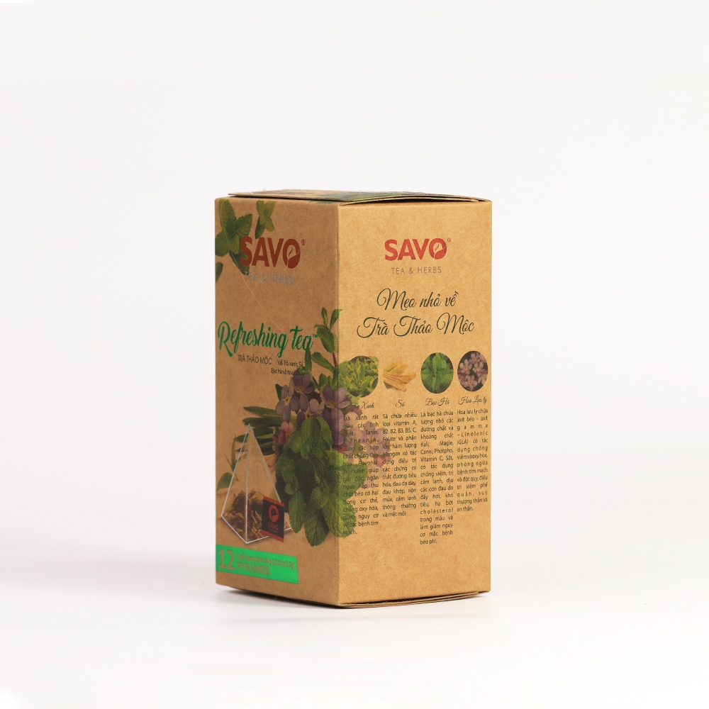 Trà Savo refreshing tea 12 gói x 2,5g KPHUCSINH - Hàng Chính Hãng