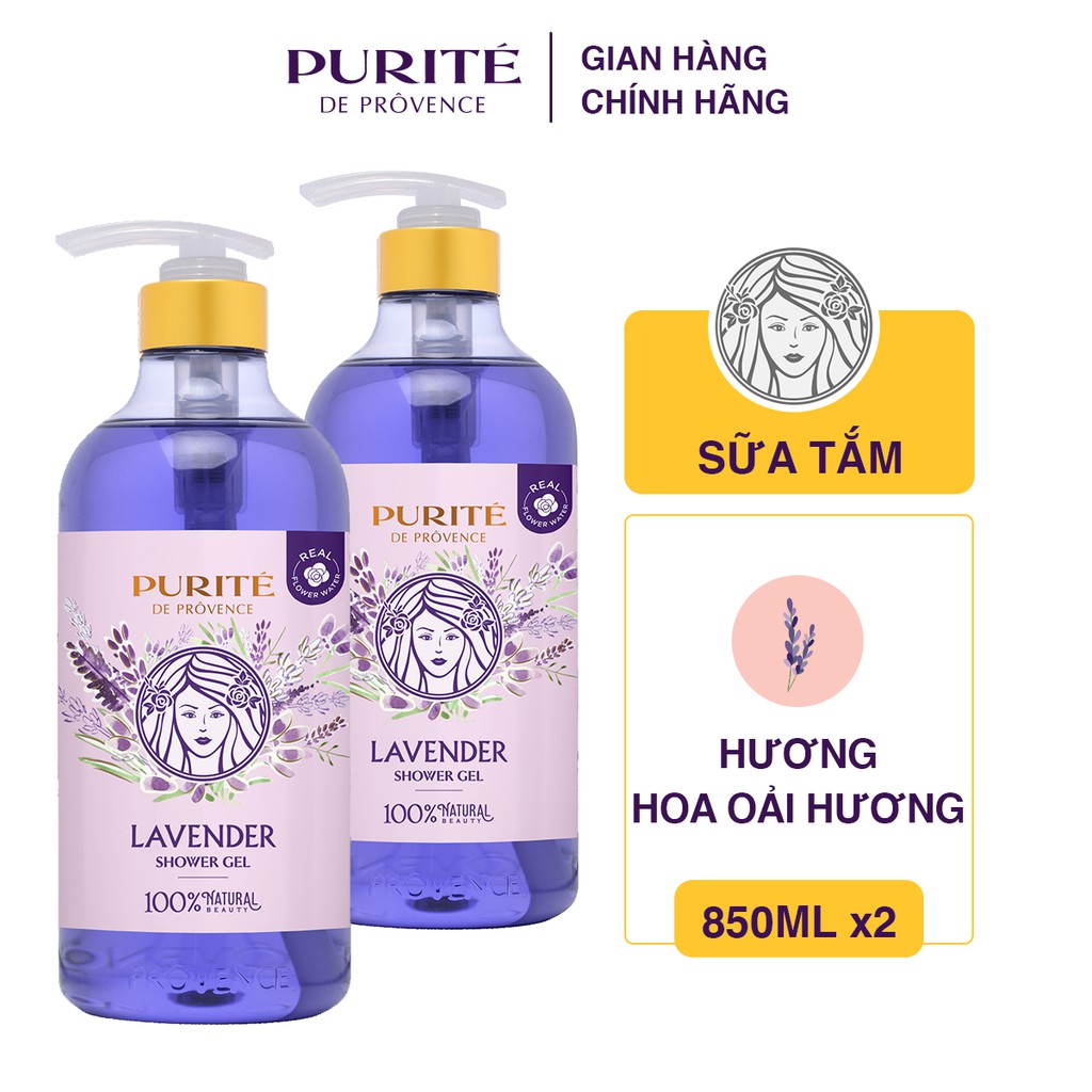 Combo 2 Sữa Tắm Thư Giãn Hoa Oải Hương Purité 850ml | BigBuy360 - bigbuy360.vn