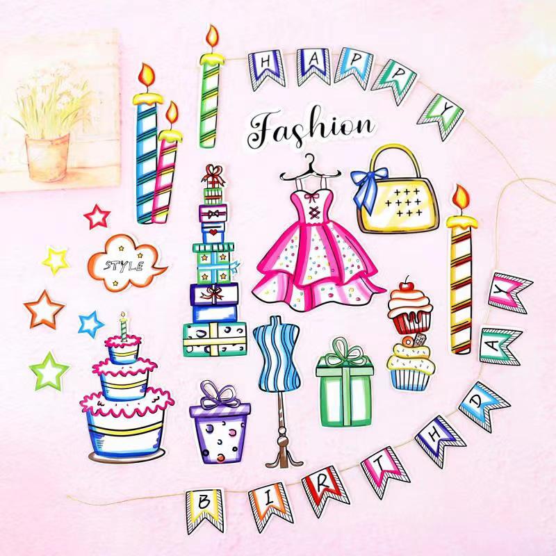 Set trang phục và tiệc sinh nhật (chữ HPBD được nối bằng dây dù, có thể tạo dáng chữ)-Q6535