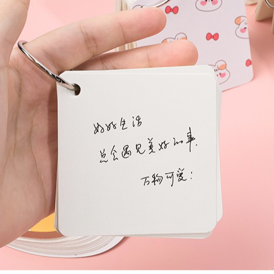 Sổ khoen vuông sổ flashcard HS DecorMe 7cm 80 tờ