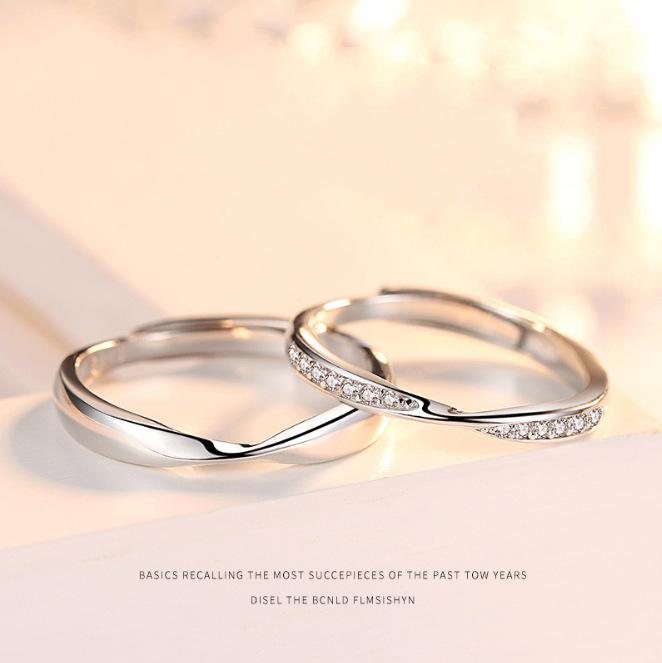 Nhẫn Cưới Thiết Kế Đơn Giản Lãng Mạn Phong Cách Unisex