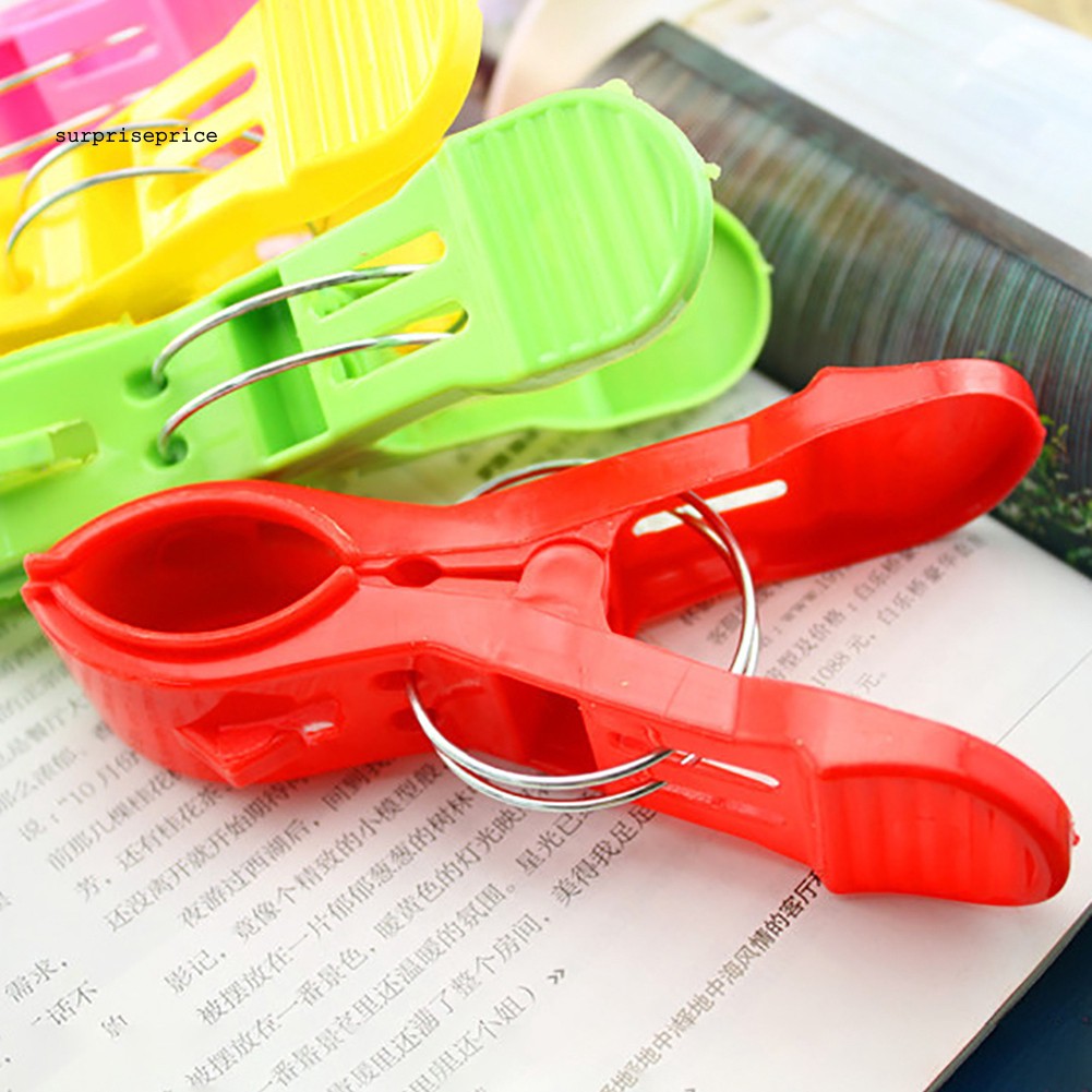 Set 4 kẹp nhựa cỡ lớn màu sáng treo quần áo tiện lợi