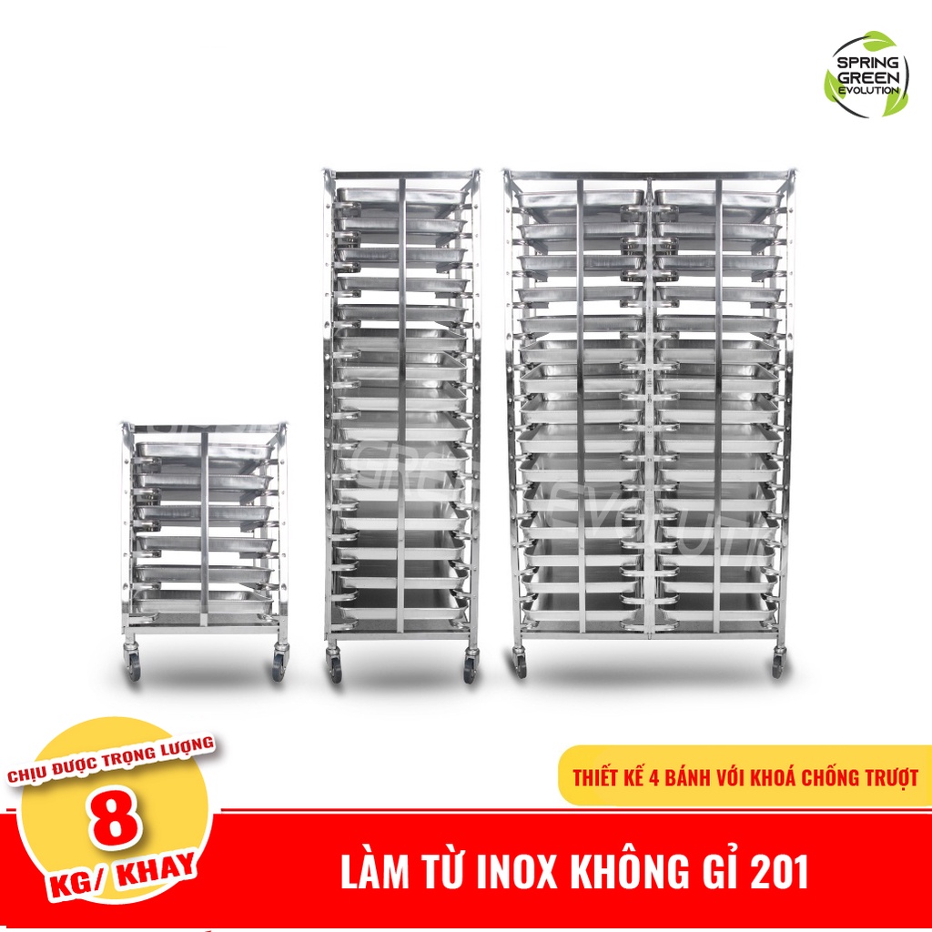 Kệ Inox Để Khay Bánh/ Xe Đẩy Khay Bánh BR. Đa Dạng Kích Thước, Hàng Nhập Khẩu Chắc Chắn, Chính Hãng SGE Thailand