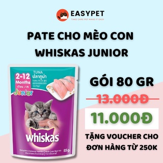 Pate WHISKAS JUNIOR Cho Mèo Con 80G Vị Cá Ngừ Cá Thu - EASYPET