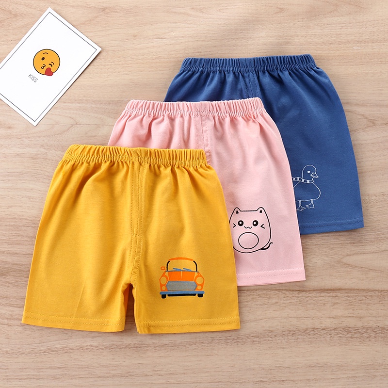 Quần đùi trẻ em cotton in hoạt hình dễ thương lỏng lẻo
