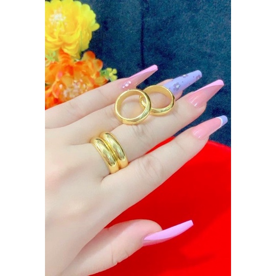Nhẫn 2 chỉ trơn màu 24k khắc mộc 9999 110.15