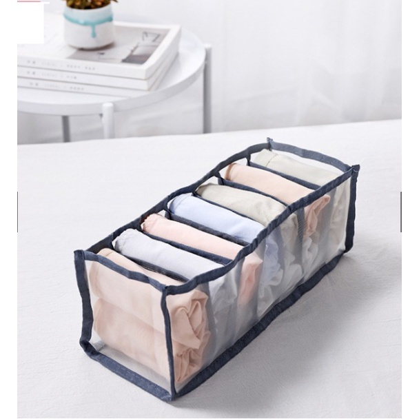 Hộp Đựng Đồ Lót, Khay Vải Đựng Đồ Lót 7 Ngăn, Tiện Lợi Gọn Nhẹ