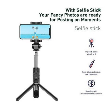 [CHÍNH HÃNG] Gậy Chụp Ảnh Bluetooth Baseus Monopod Không Dây Tích Hợp Chân Máy Mini Cho Iphone/Android/Huawei