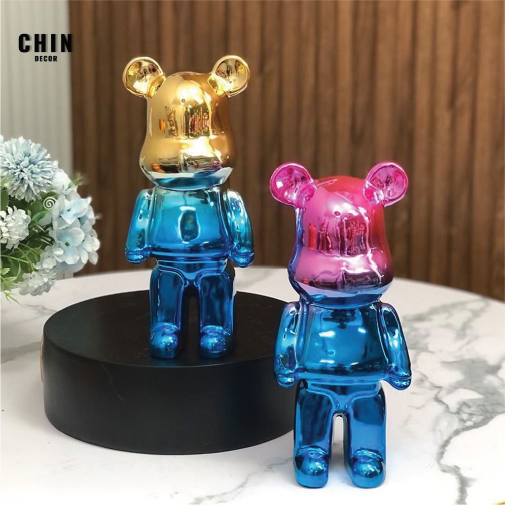 Bearbrick, gấu bearbrick 28cm, Mẫu Tráng Gương đủ màu chất liệu nhựa cao cấp - Chin Store