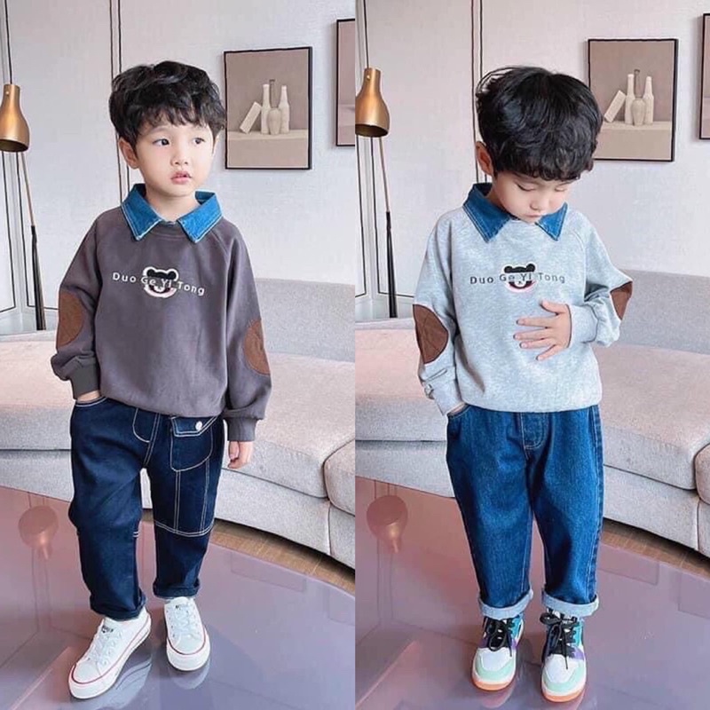 Set 2 áo gấu polo cho bé ( 1 set 2áo 2 màu)