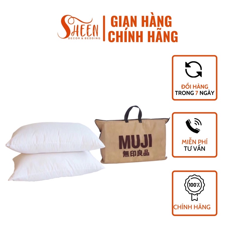 Ruột gối Muji (2 chiếc) Shen bedding ,gối cao cấp xuất nhật kích thước 47x67cm