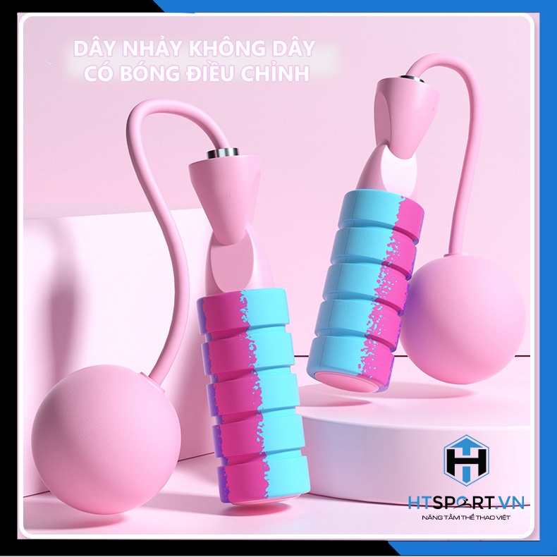 Dây Nhảy Tập Thể Dục Đàn Hồi Không Dây Có Bóng Xoay 360 Độ, Dây Nhảy Giảm Cân Không Tiếng Ồn, Luyện Thể Lực