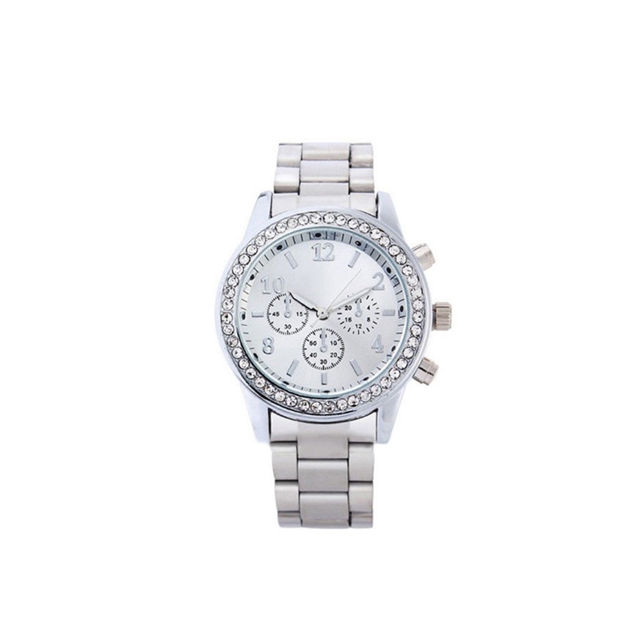 Đồng hồ Unisex đính đá bằng thép không gỉ