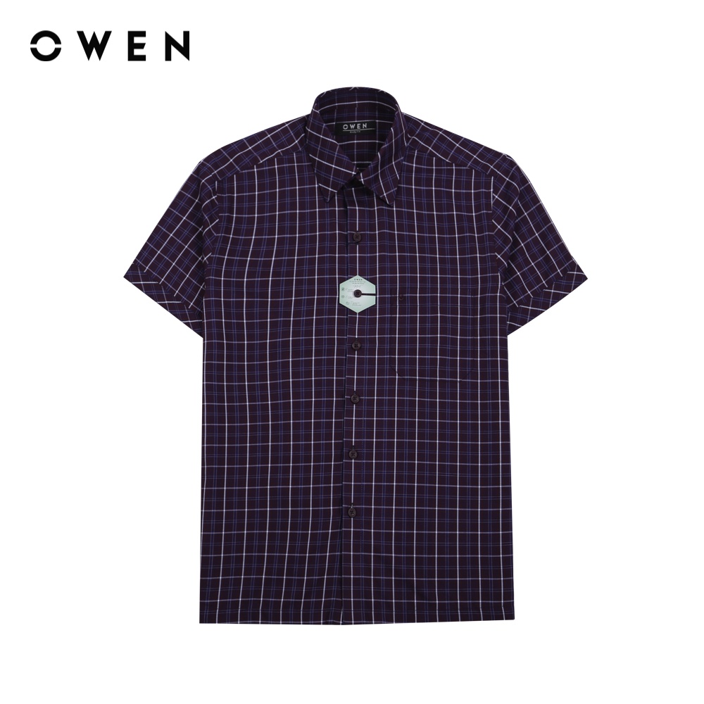 Áo sơ mi Nam ngắn tay Owen Body Fit Đỏ đậm navy trắng Mint - BA220807NT