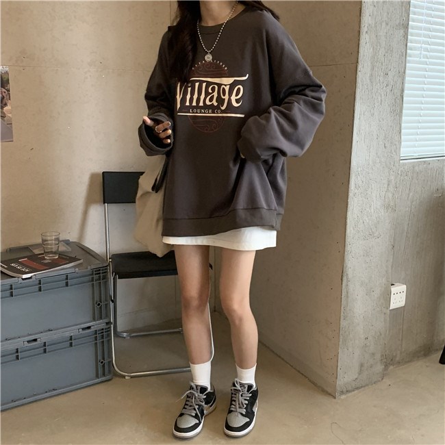 Áo Sweater In Chữ Phong Cách Hàn Quốc Đáng Yêu Cho Nữ