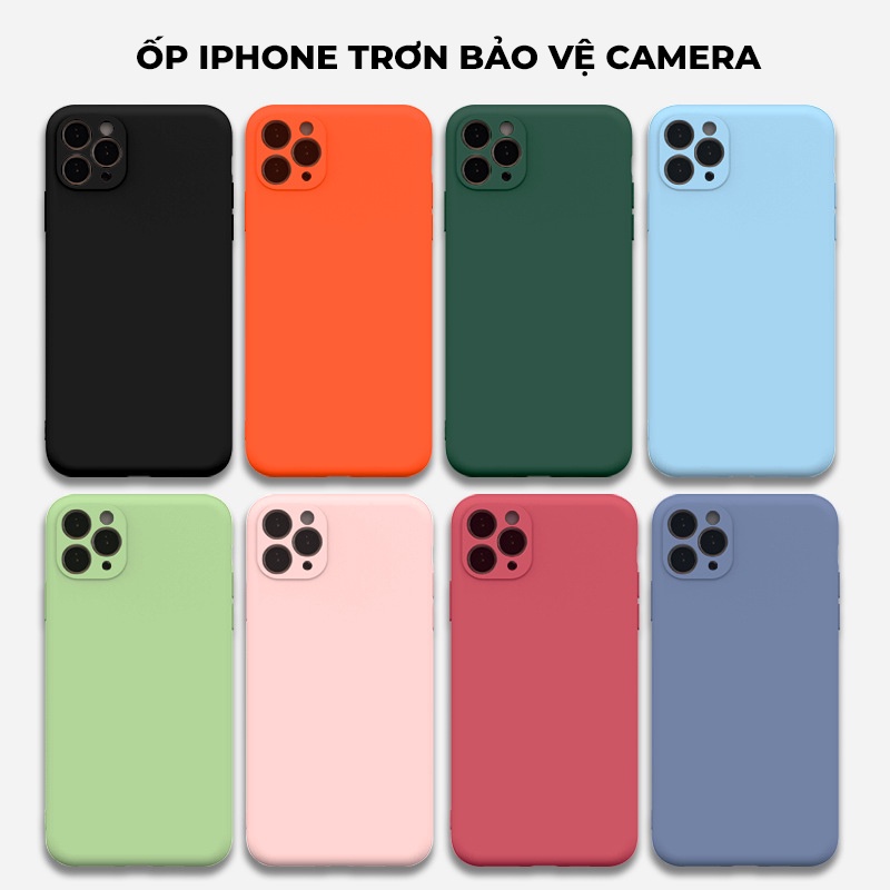 Ốp lưng Iphone trơn màu không logo - Ốp iPhone bằng silicion cao cấp - chống va đập - nhiều màu sắc