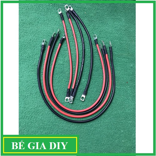 Dây cáp nối đầu cos ắc quy AWG 6 8 10 Dùng cho Ôtô, Xe máy, Năng lượng mặt trời.