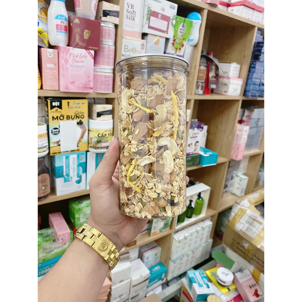NGŨ CỐC GRANOLA ÔNG GIÀ GRANOLA 500gr- Ngũ cốc ăn kiêng Mỹ, ăn liền thơm ngon, mix loại hạt và mật date mớ