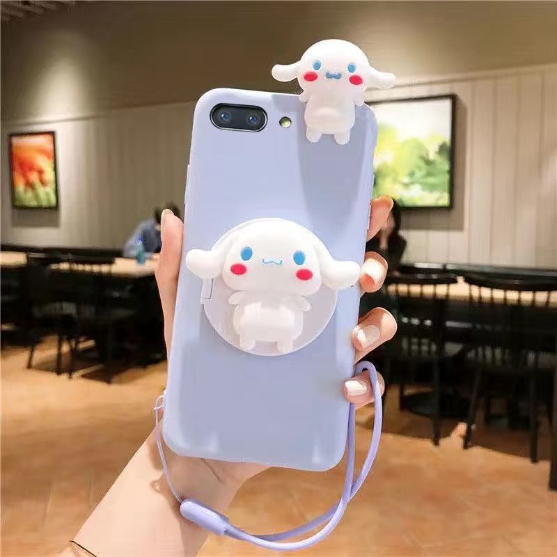 Ốp Điện Thoại Silicon Mềm Có Gương Trang Điểm Hoạt Hình Cho Apple 7plus iPhone7/8