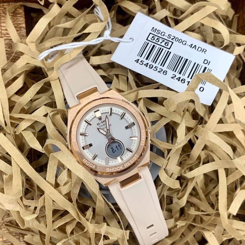Đồng Hồ Casio Nữ Dây Nhựa BABYG MSG-S200G-4ADR Chính Hãng