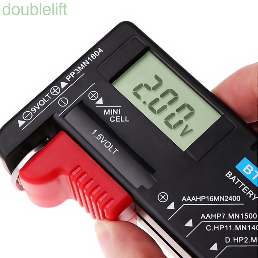 Thiết bị kiểm tra pin 9V/1.5V/AAA/AA/C/D kỹ thuật số có nút bấm tiện lợi