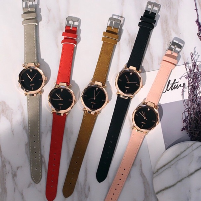 [GIÁ SHOCK] ĐỒNG HỒ NỮ DÂY DA MẶT ĐÁ KIM CƯƠNG DÂY DA LỘN MS032 SIÊU PHẨM CỰC HOT