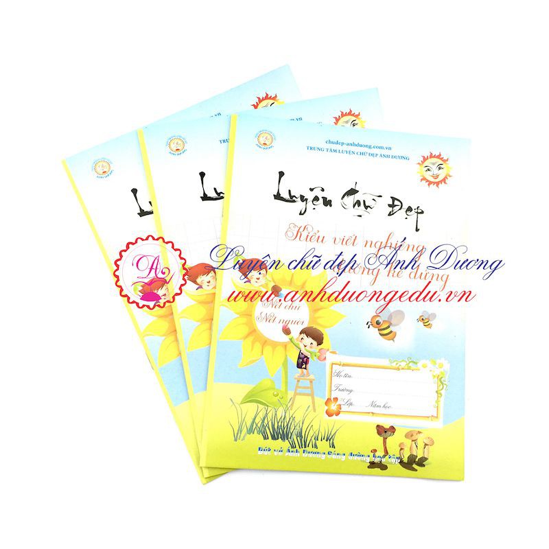 Vở Ô Ly Mẫu Chữ Nghiêng 2 - Chữ Nghiêng Trên Đường Kẻ Đứng- Vở Luyện Chữ Đẹp
