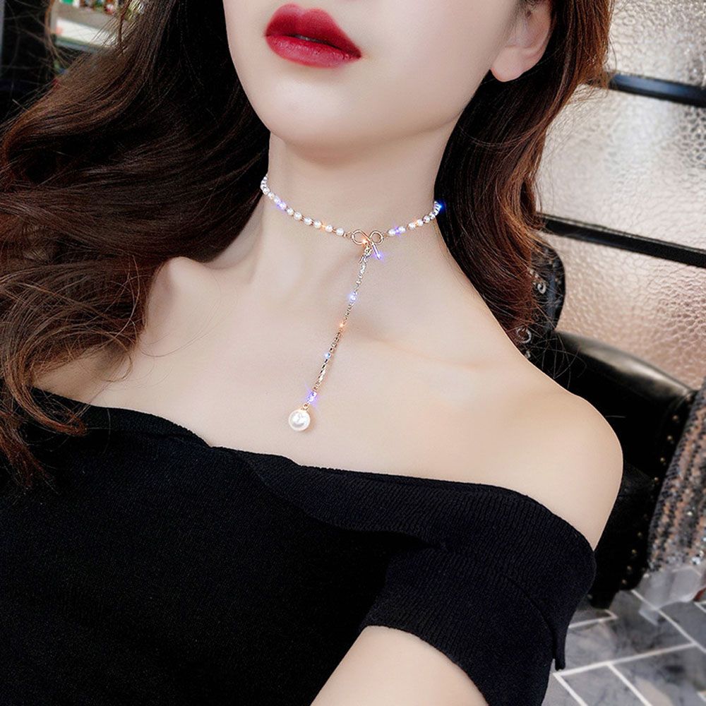 Vòng cổ nữ mặt ngọc trai giả thời trang