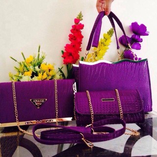 Bộ set 3 túi ví da sần
