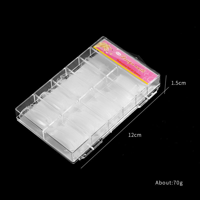 Set 100 Tấm Móng Tay Giả Bằng Nhựa Trong Suốt Tiện Dụng