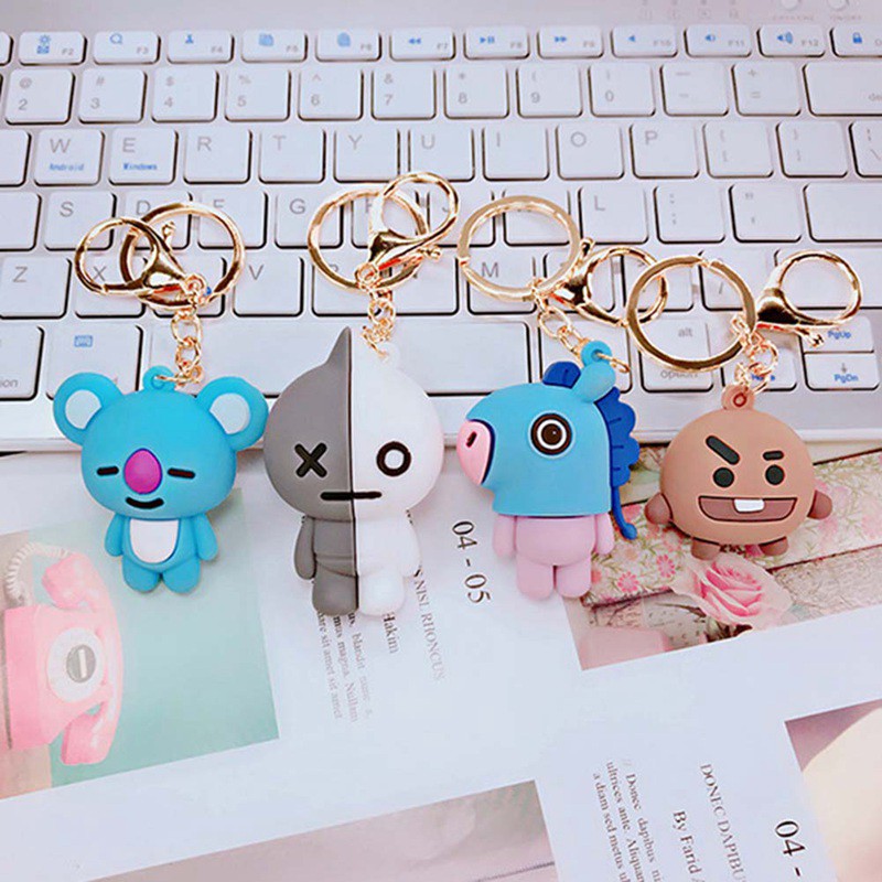 Móc khóa đính hoạt hình BTS BT21 thời trang 2019