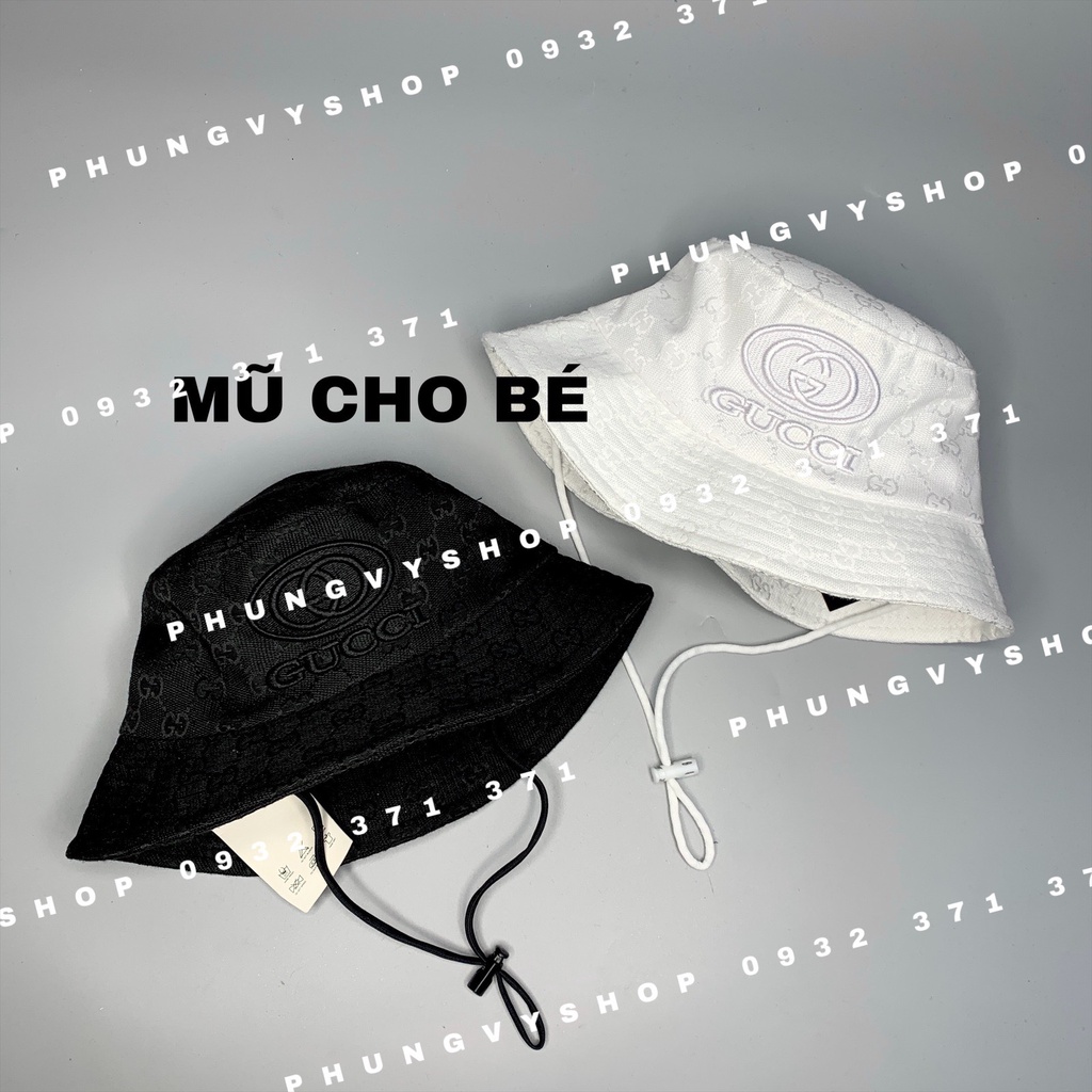 Bé 2-5 Tuổi/ Vòng đầu 52cm_ Mũ Bo cực dễ thương GUXI THÊU OVAL CÙNG MÀU- Nón Tai bèo trẻ em trai gái