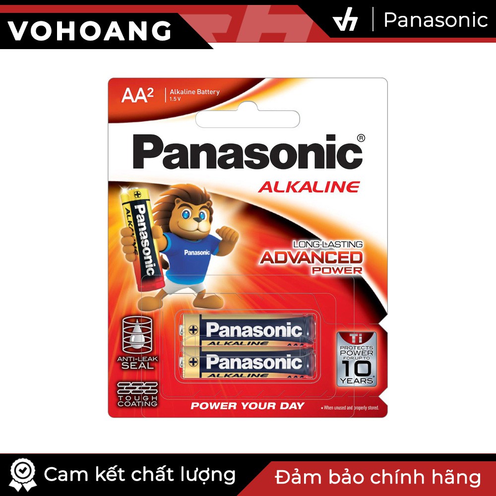 2 pin AA Alkaline Panasonic LR6T - Pin kiềm, pin tiểu chống chảy, dung lượng lớn