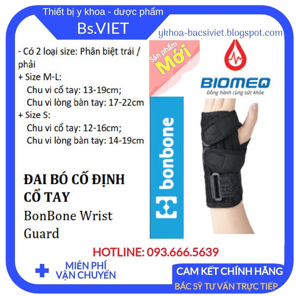 ĐAI BÓ CỐ ĐỊNH CỔ TAY BONBONE WRIST GUARD- Chính hãng Nhật Bản, hạn chế CHẤN THƯƠNG CỔ TAY, đau nhức cổ tay do tập luyện