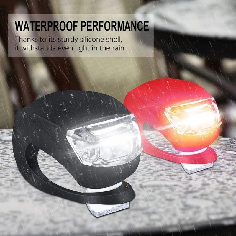 Đèn LED Silicone Cảnh Báo An Toàn Gắn Phía Trước/Sau Xe Đạp Chống Nước