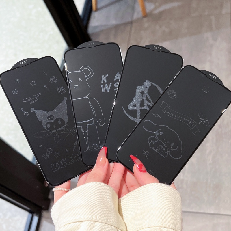 Phim Dán Màn Hình HD Họa Tiết Hoạt Hình Chống Sốc / Dấu Vân Tay Cho iPhone 14 13 12 11 Pro Max XS XR X