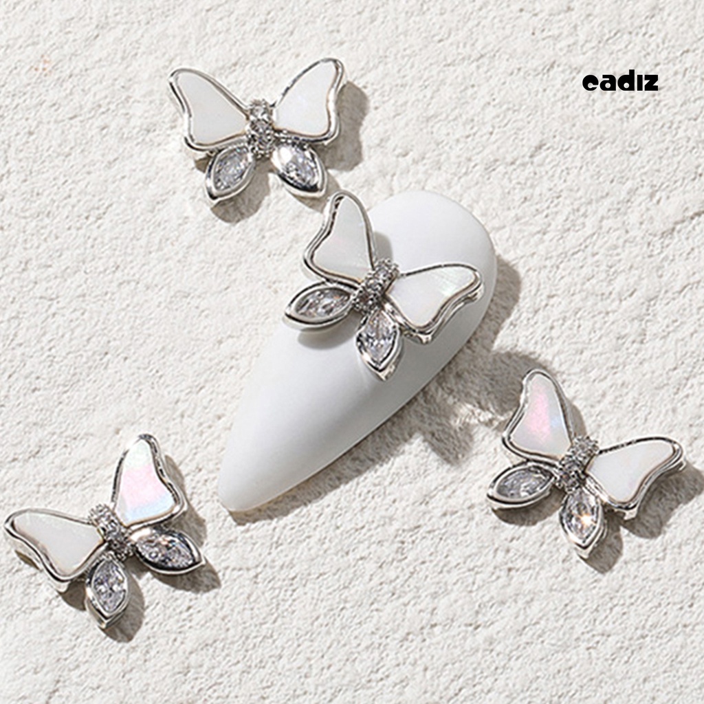 Set 2 Phụ Kiện Trang Trí Móng Hình Bướm 3D Lấp Lánh Không Bị Phai Màu Dành Cho Nữ