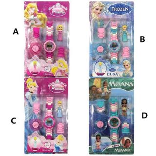 Đồng hồ elsa , siêu nhân nhện, ô tô kèm đế xoay và nhân vật